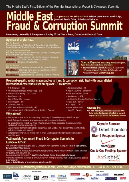 Middle East Fraud & Corruption Summit - MIS Training