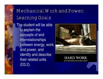 Mechanical Work and Power: Learning Goals - Mr.Neave's Website