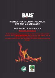 instructions for installation, use and maintenance rais ... - Robeys Ltd