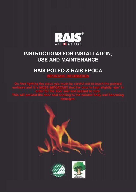 instructions for installation, use and maintenance rais ... - Robeys Ltd