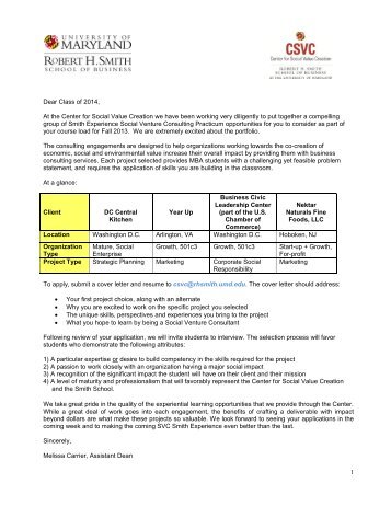 BMGT 698 MBA Consulting Projects – Master Syllabus