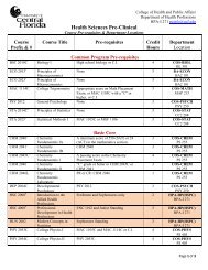 Health Sciences Pre-Clinical - College of Health and Public Affairs