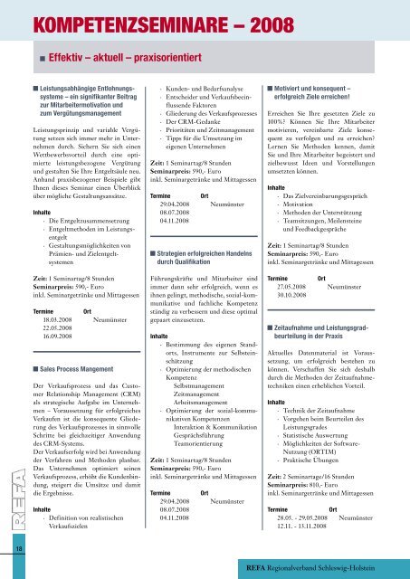 Journal 01/ 2008 - REFA Nordwest eV