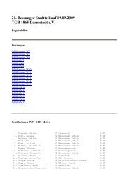 21. Bessunger Stadtteillauf 19.09.2009 TGB 1865 Darmstadt eV