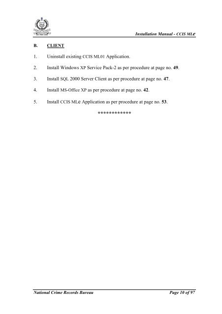 CCIS MLe Guide - National Crime Records Bureau