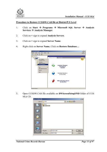 CCIS MLe Guide - National Crime Records Bureau