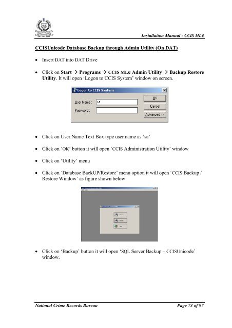 CCIS MLe Guide - National Crime Records Bureau