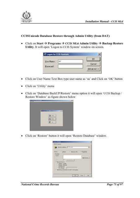 CCIS MLe Guide - National Crime Records Bureau