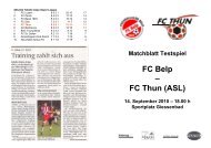 Matchblatt - FC Belp