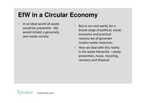 EfW & The Hierarchy: - Sustainability Live