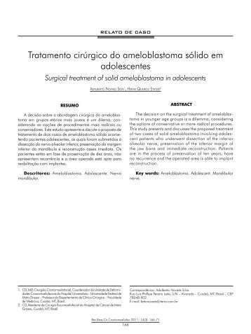 Tratamento cirÃºrgico do ameloblastoma sÃ³lido em ... - ABCCMF