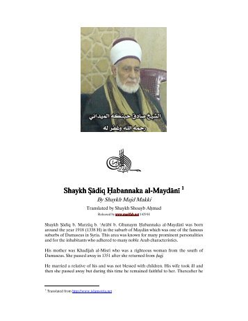 Shaykh Sadiq Habannaka al-Maydani - Marifah