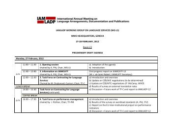 IAMLADP WORKING GROUP ON LANGUAGE SERVICES (WG-LS ...