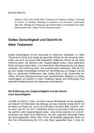 Gottes Gerechtigkeit und Gericht im Alten Testament - dominik-markl.at