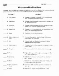 Matching Game for Microscopes