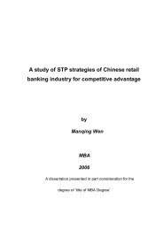 A study of STP strategies of Chinese retail banking industry for ...