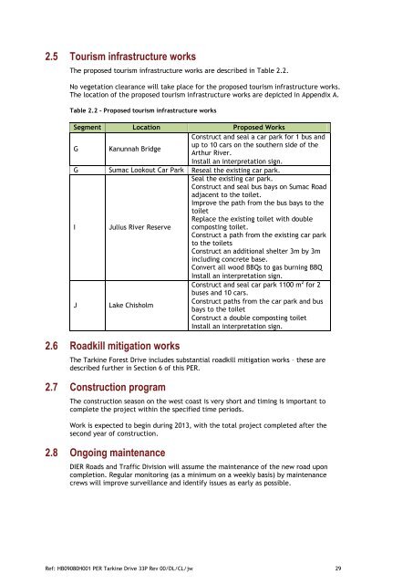 Public Environment Report Tarkine Forest Drive ... - Transport