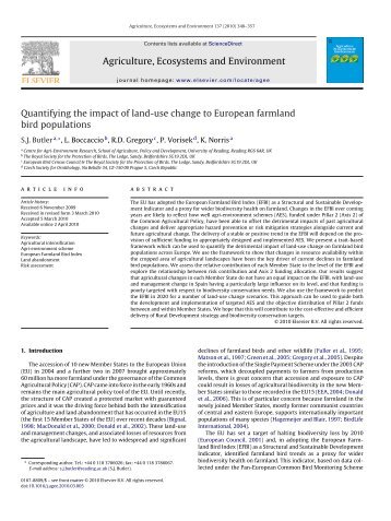 Quantifying the impact of land-use change to European farmland ...