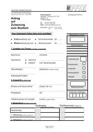 Antrag auf Zulassung zum Studium - Hochschule Esslingen