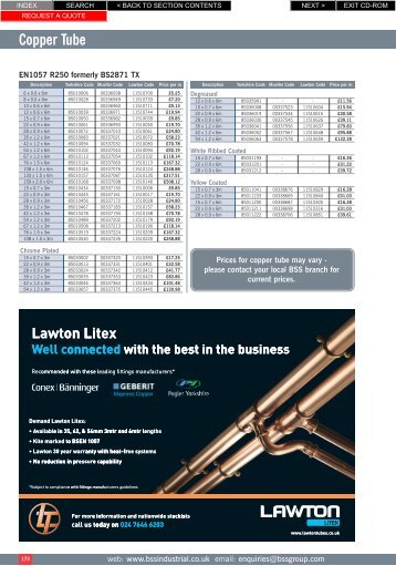 Copper Tube - BSS Price Guide 2010