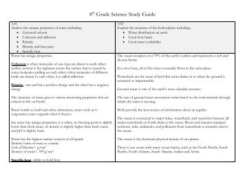 8th Grade Science Study Guide (EOG)