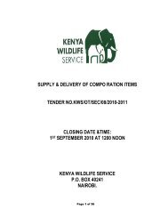 tender for supply of compo ration - Kenya Wildlife Service