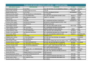 planilla de socios hábiles de la apes 2011 - comité electoral