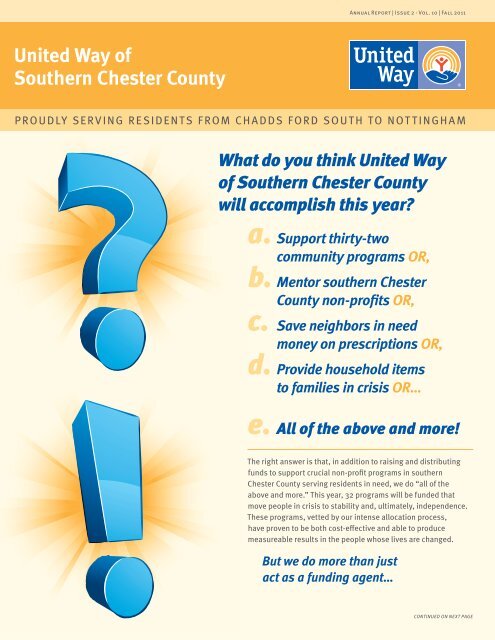 What do you think United Way of Southern Chester County will ...