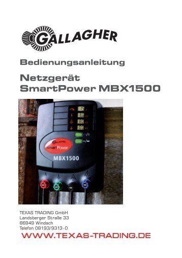 Bedienungsanleitung Netzgerät SmartPower MBX1500