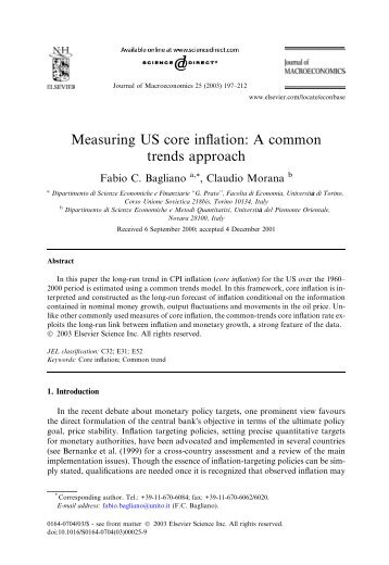 Measuring US core inflation: A common trends approach