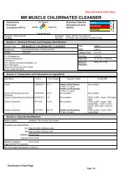 MR MUSCLE CHLORINATED CLEANSER - Benman Industries Inc.