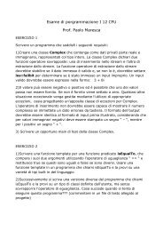 Esame di porgrammazione I 12 CFU Prof. Paolo Maresca - Quelli di ...