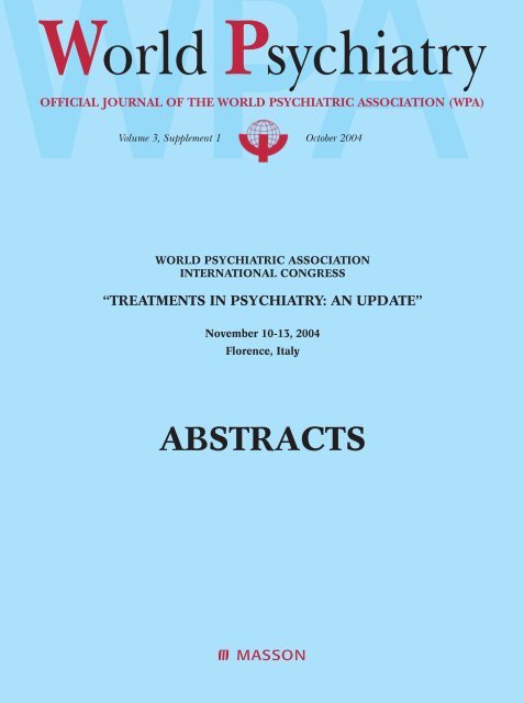 Volume 3, Supplement 1 - October 2004 - World Psychiatric ...