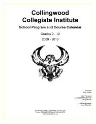 Introduction - Collingwood Collegiate Institute - Simcoe County ...
