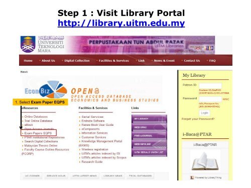 HOW TO ACCESS TO UiTM EXAM PAPER - UiTM Library