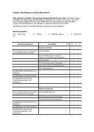 Beurteilung - Lernen durch Erleben - Projekt: Schulklassen auf dem ...