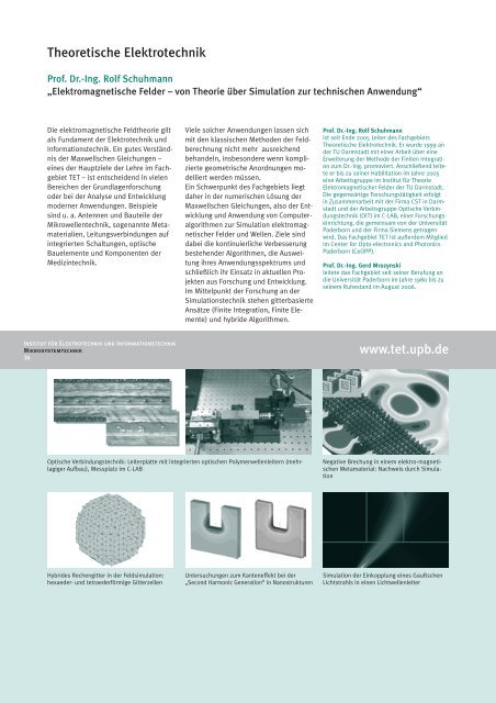 Jahresbericht 2008 - Fakultät für Elektrotechnik, Informatik und ...