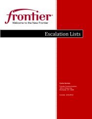 Escalation Lists - Frontier