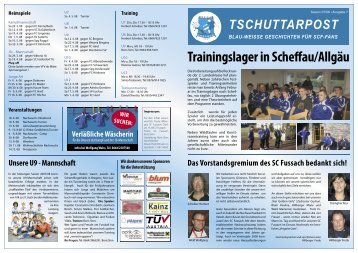 Trainingslager in Scheffau/Allgäu - SC Fussach