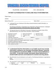 Request for Information Form - Stonewall Jackson Memorial Hospital