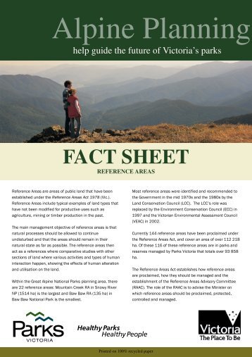 Fact sheet - Reference areas.pub - Parks Victoria