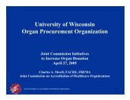 JCAHO Commitment to Organ Donation (pdf) - UW Health