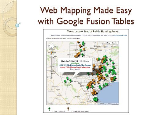 Web Mapping Made Easy with Google Fusion Tables - David O ...