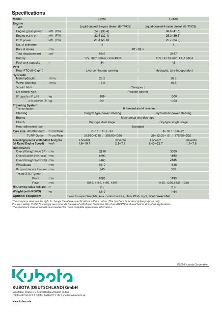 Brochure (PDF) - Kubota (Deutschland)