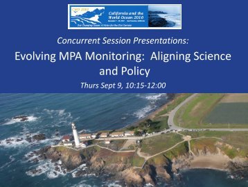 Evolving MPA Monitoring: Aligning Science and Policy