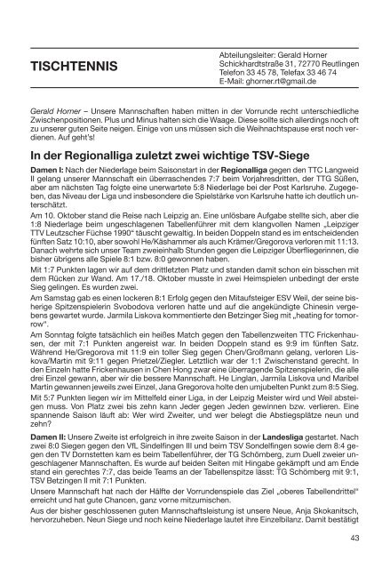 Dezember 2009 / Nr. 320 - TSV Betzingen