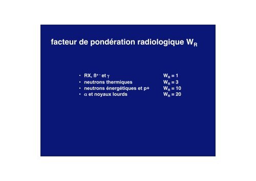 effets biologiques des RI