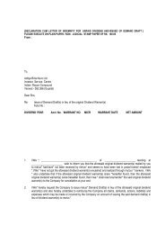 Declaration cum indemnity for release of unpaid dividend