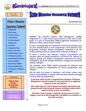 State Disaster Resource Network - Gujarat Informatics Limited