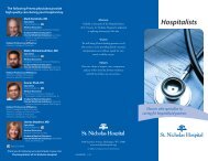 Hospitalists Brochure (pdf) - St. Nicholas Hospital